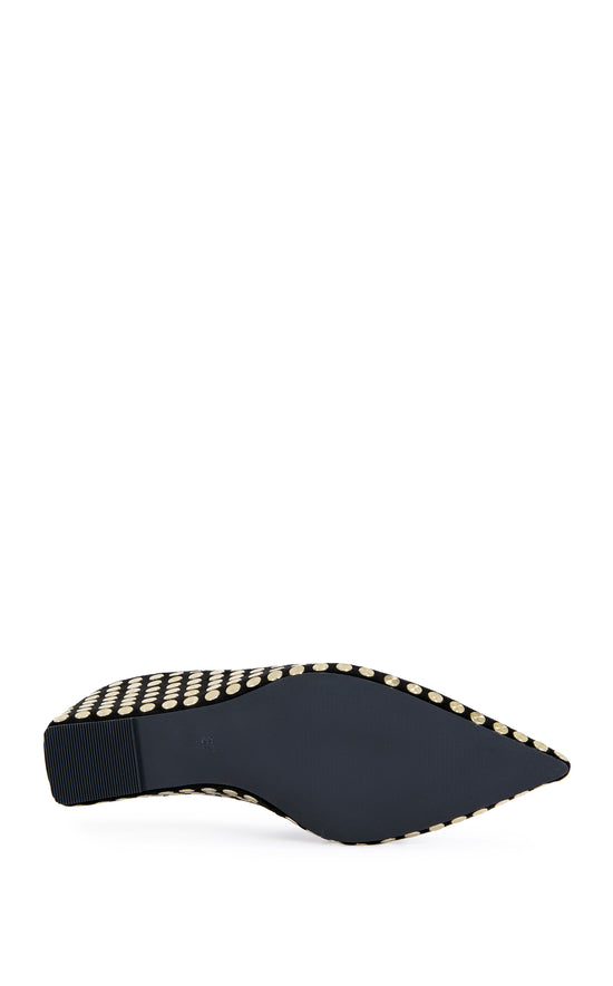 NEIZA-BLACK STUDDED WEDGE PUMP