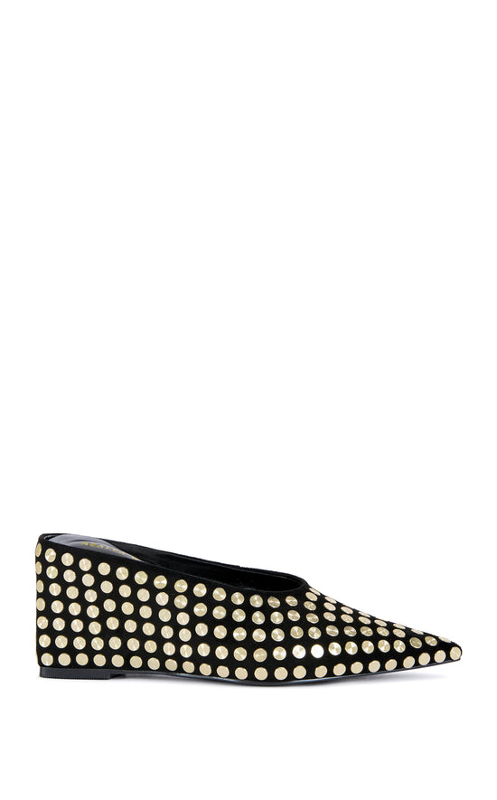 NEIZA-BLACK STUDDED WEDGE PUMP