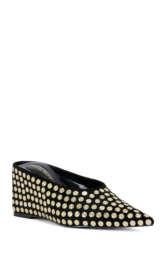 NEIZA-BLACK STUDDED WEDGE PUMP