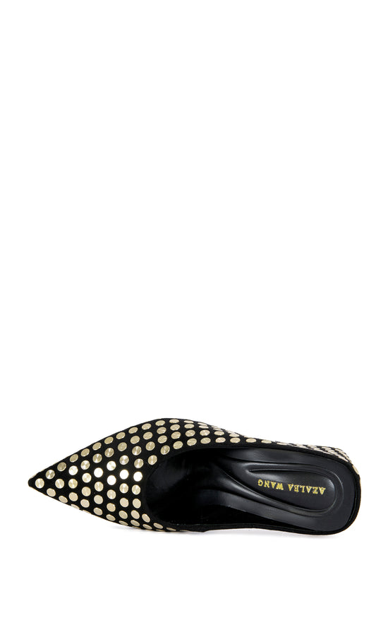 NEIZA-BLACK STUDDED WEDGE PUMP
