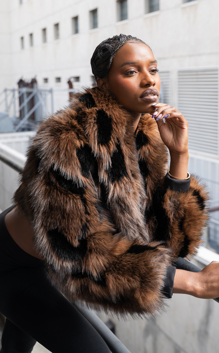 NIGHTLIFE-BROWNMULTI FAUX FUR JACKET | AZALEA WANG NIGHTLIFE-BROWNMULTI FAUX FUR JACKET | AZALEA WANG