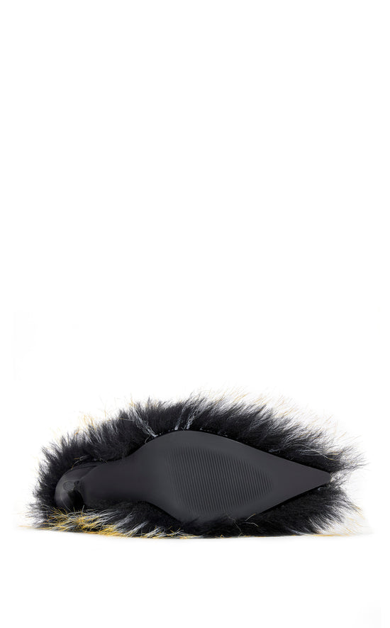 NOIR-BLACKMULTI FURRY STILETTO PUMP
