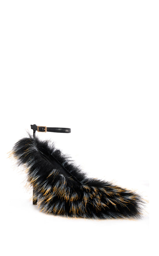 NOIR-BLACKMULTI FURRY STILETTO PUMP