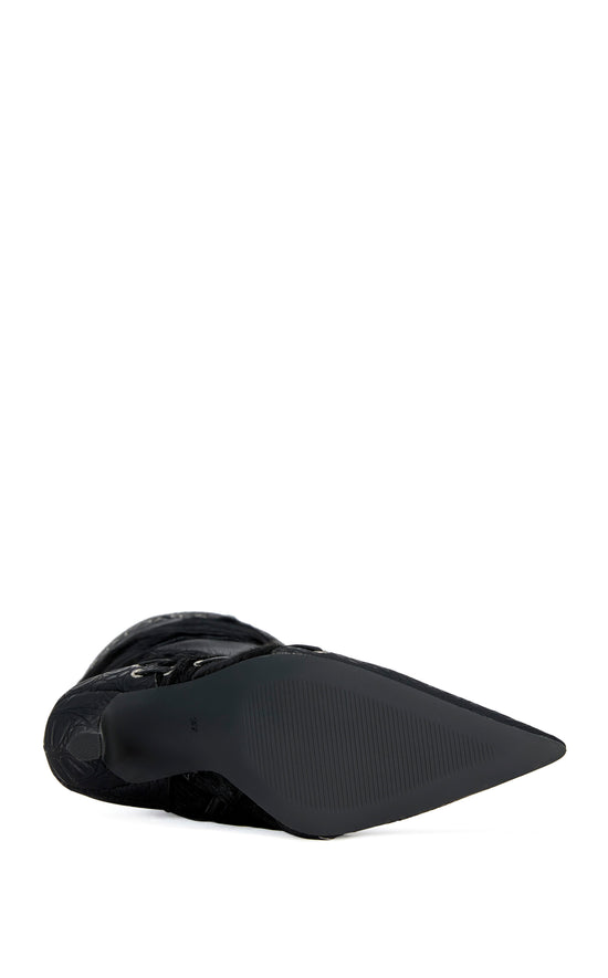 NOVAK-BLACK GENUINE LEATHER STILETTO BOOT