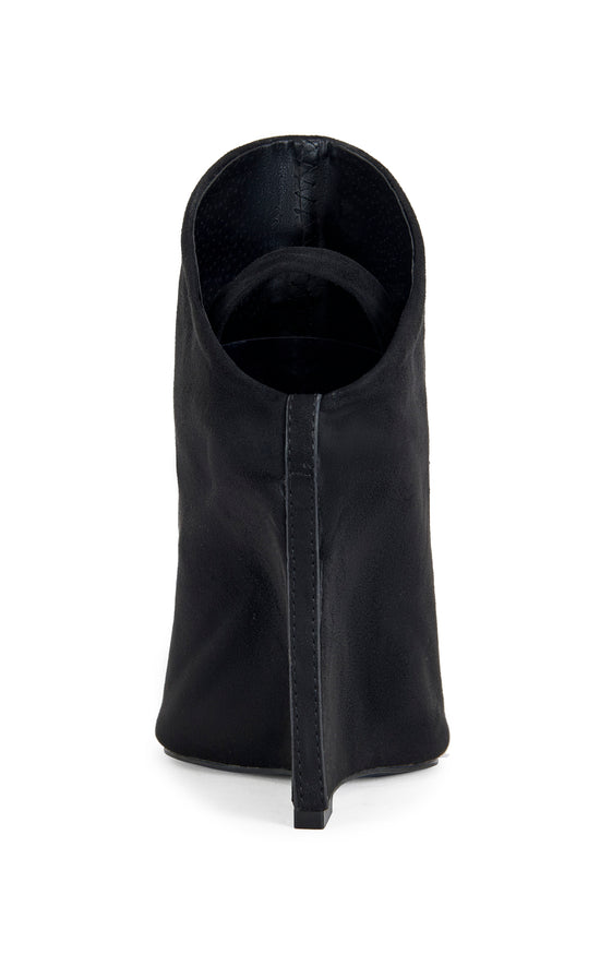 NOVIS-BLACKSUEDE WEDGE PEEP-TOE BOOTIE