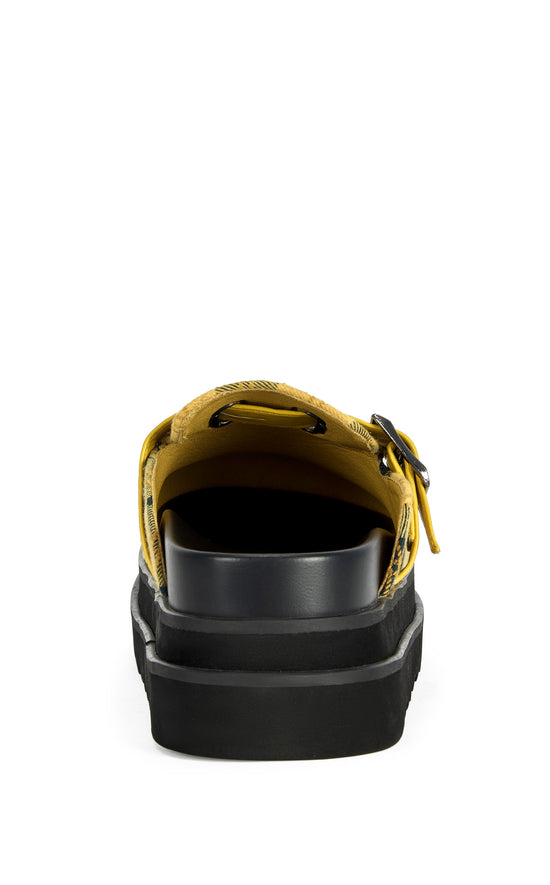 OBLIQUE-YELLOWPLAID FLATFORM LOAFER