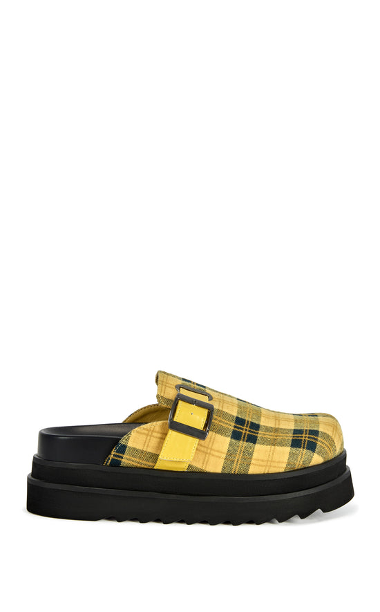 OBLIQUE-YELLOWPLAID FLATFORM LOAFER