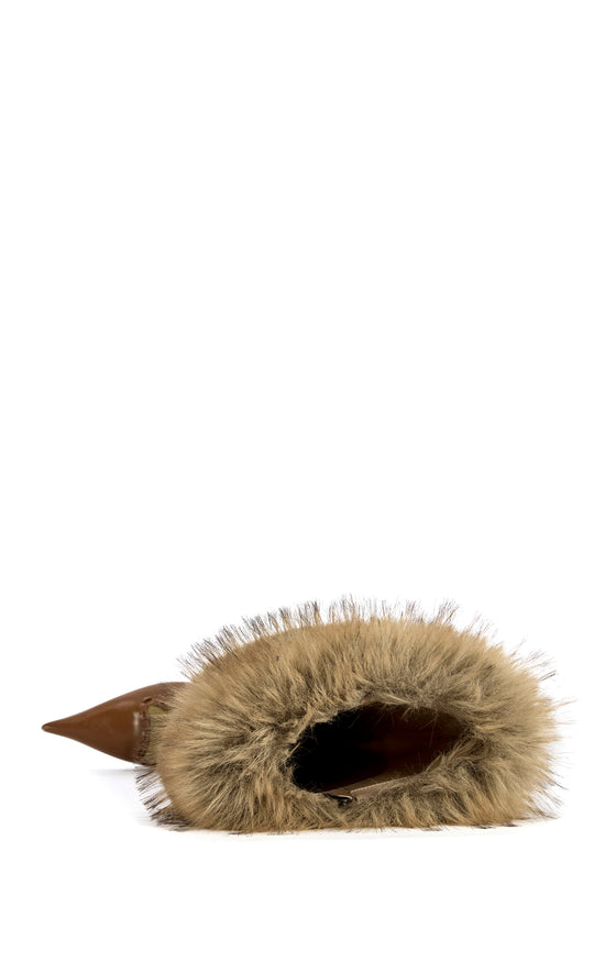 OHARA-DENIMMULTI FAUX FUR STILETTO BOOT