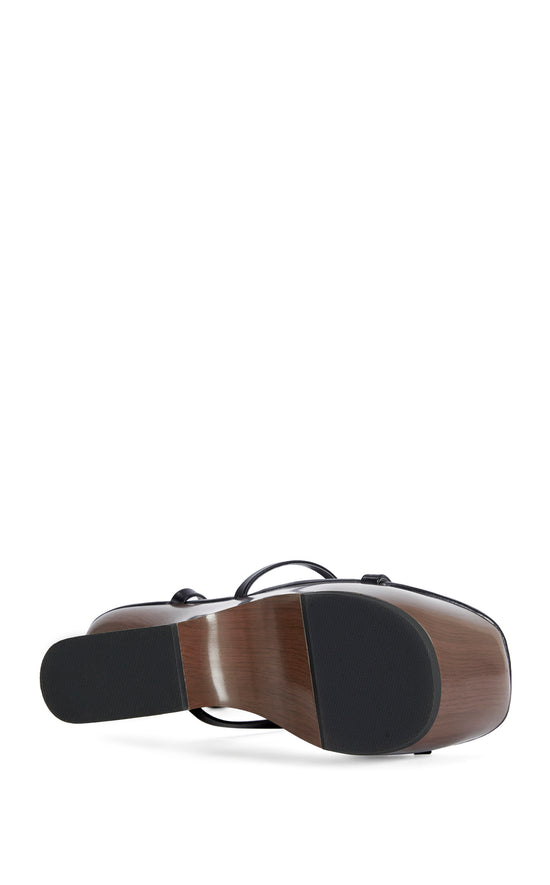 ONNI-BLACK CURVED WEDGE WRAP-AROUND SANDAL