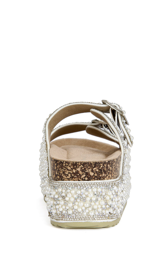 OPALINE-IVORY FLATFORM SANDAL | AZALEA WANG