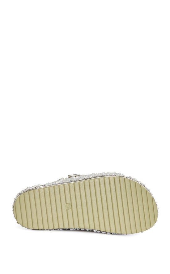 OPALINE-IVORY PEARL FLATFORM SANDAL