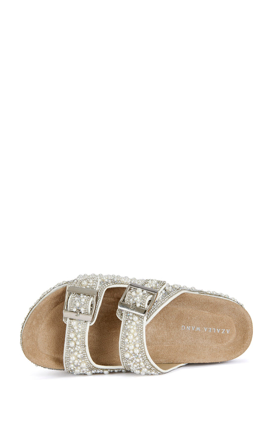 OPALINE-IVORY PEARL FLATFORM SANDAL
