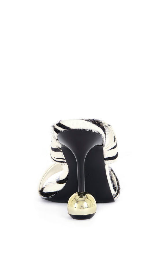 OPHIEL-ZEBRA CALF HAIR STILETTO SANDAL