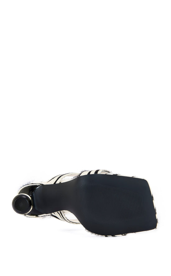OPHIEL-ZEBRA CALF HAIR STILETTO SANDAL