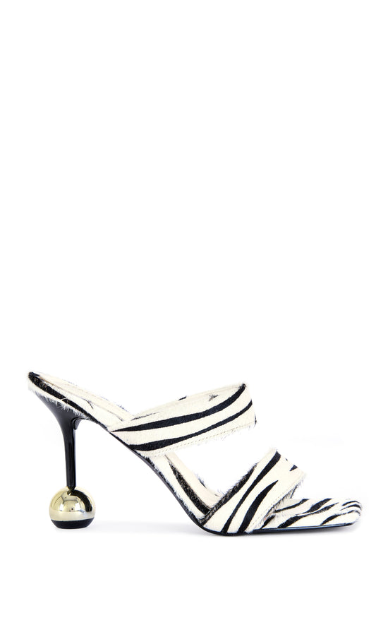 OPHIEL-ZEBRA CALF HAIR STILETTO SANDAL