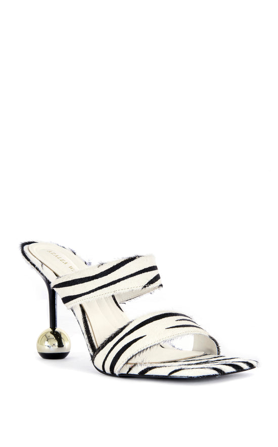 OPHIEL-ZEBRA CALF HAIR STILETTO SANDAL