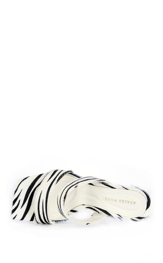 OPHIEL-ZEBRA CALF HAIR STILETTO SANDAL