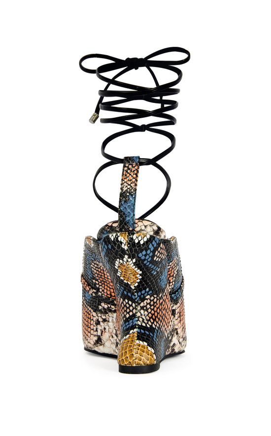 ORENA-SNAKEMULTI WRAP-AROUND WEDGE SANDAL