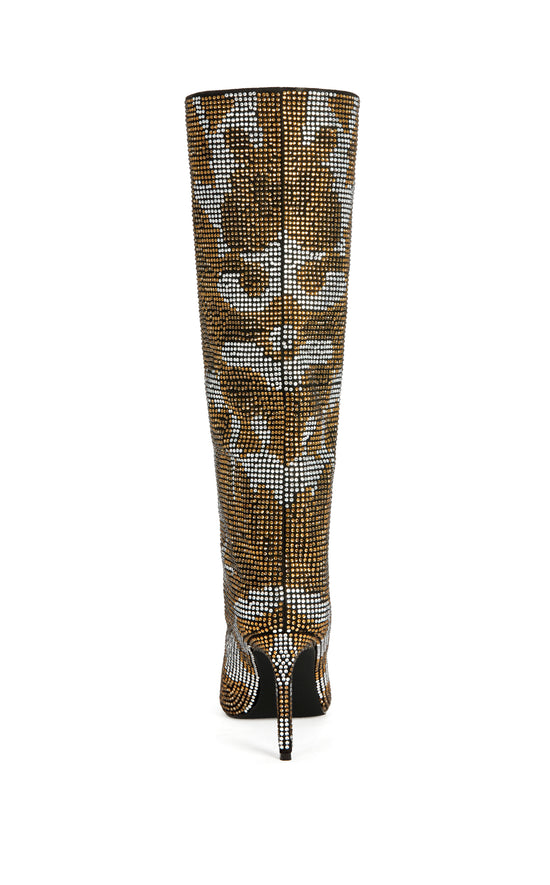 ORIEL-BRONZEMULTI EMBELLISHED STILETTO BOOT