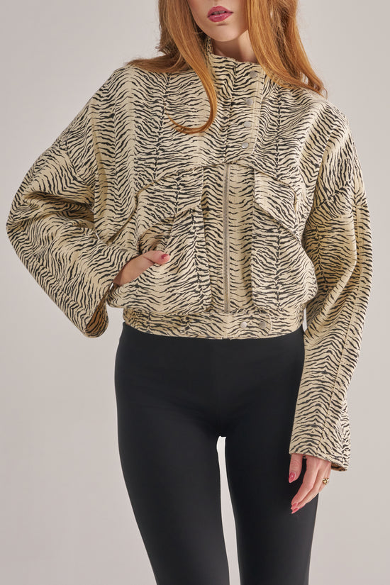 OTTOLINE-ZEBRA BOMBER JACKET