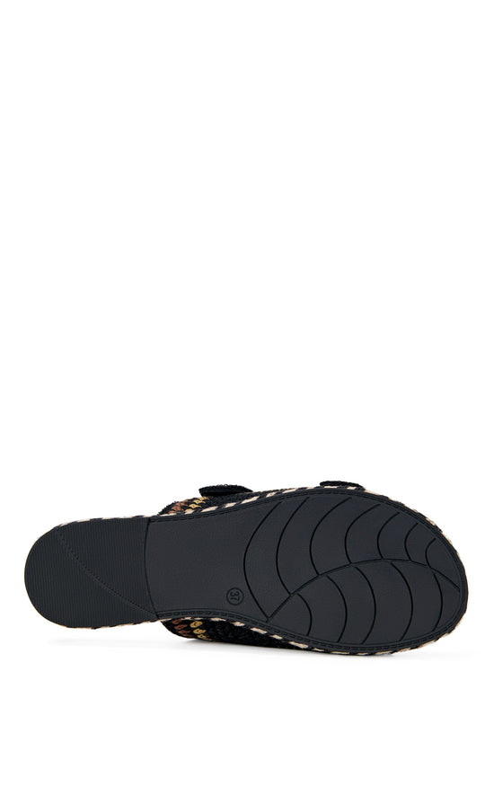 PACORRO-BLACKBROWN FLAT SANDAL