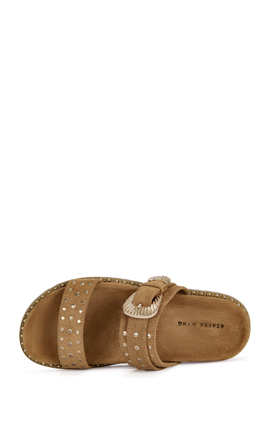 PALLAS-TAN WESTERN FLAT SANDAL