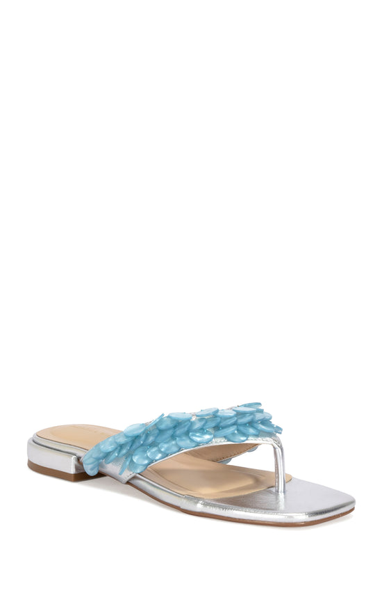 PEARLIA-SILVERMULTI MOTHER OF PEARL THONG FLAT SANDAL