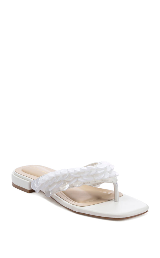 PEARLIA-WHITE MOTHER OF PEARL THONG FLAT SANDAL
