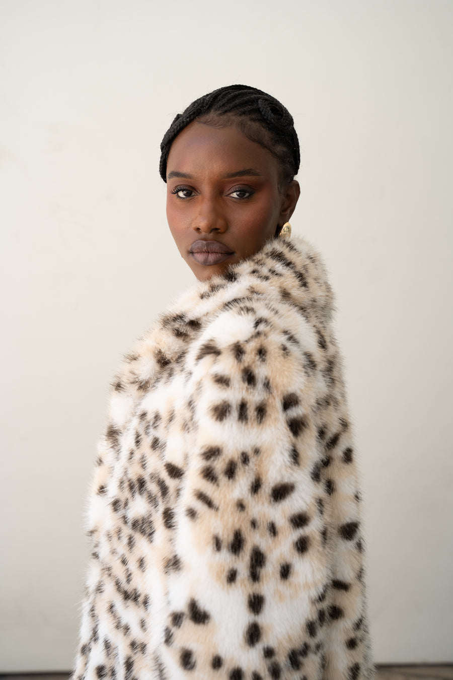 PEPPER-TANMULTI LEOPARD FAUX FUR COAT