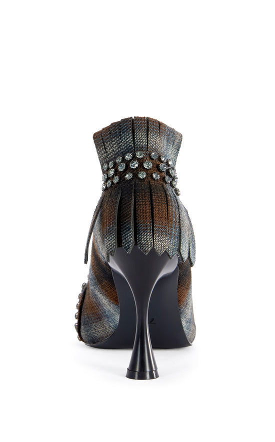 PIERO-PLAID EMBELLISHED STILETTO PUMP
