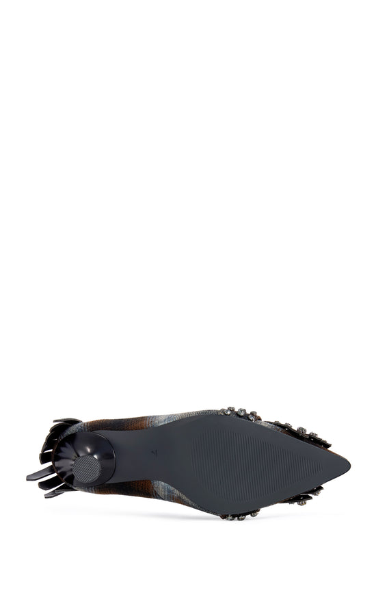PIERO-PLAID EMBELLISHED STILETTO PUMP