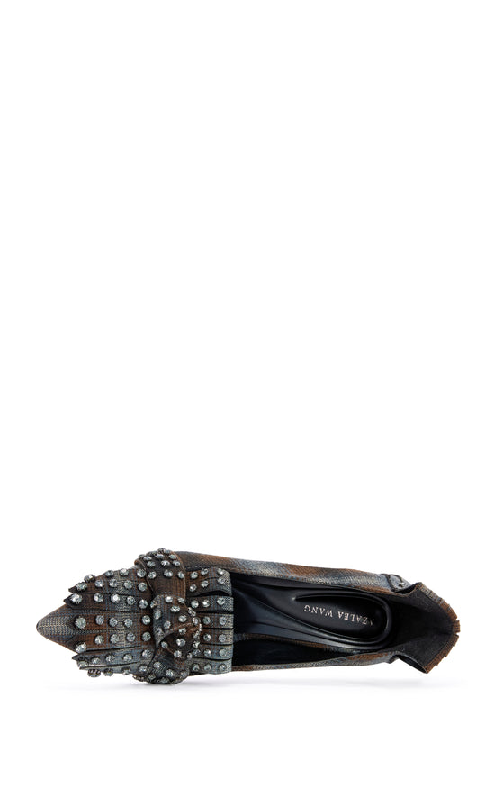 PIERO-PLAID EMBELLISHED STILETTO PUMP