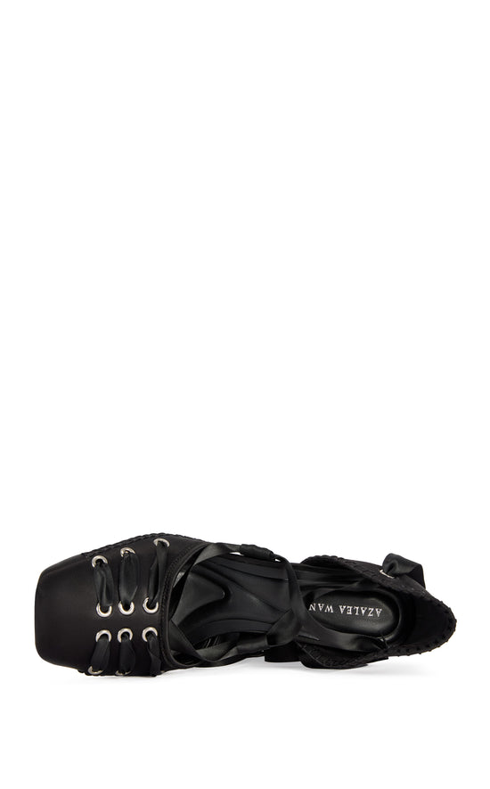 PIROUETTE-BLACK WRAP-AROUND WEDGE PUMP