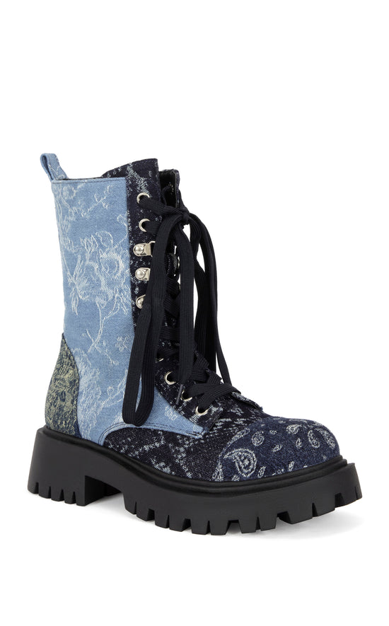 PROVIDENCE-DENIM BANDANA COMBAT BOOTIE