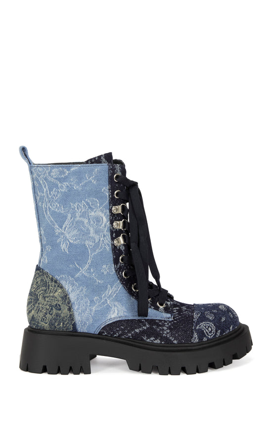 PROVIDENCE-DENIM BANDANA COMBAT BOOTIE
