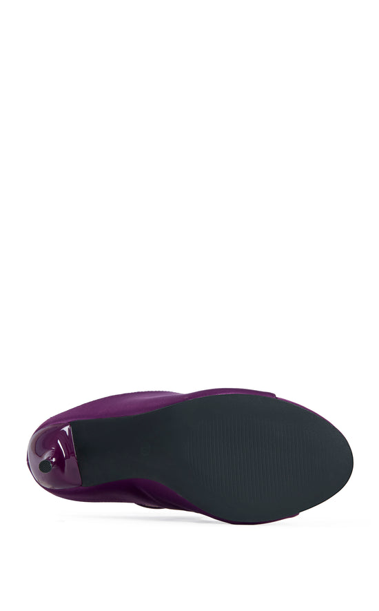 QUIET-PURPLE EMBELLISHED BUCKLE STILETTO SANDAL
