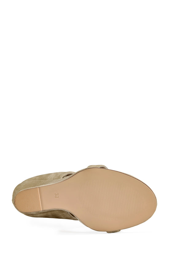 AZALEA WANG Raffaello Wedge SANDAL in Beige at Nordstrom, Size 6.5