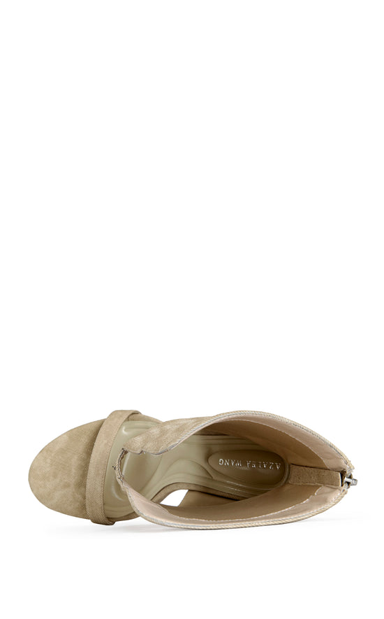 RAFFAELLO-BEIGE WEDGE SANDAL | AZALEA WANG