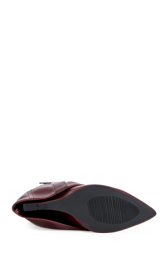 RAILAY-BURGUNDY POINTED TOE WEDGE BOOT