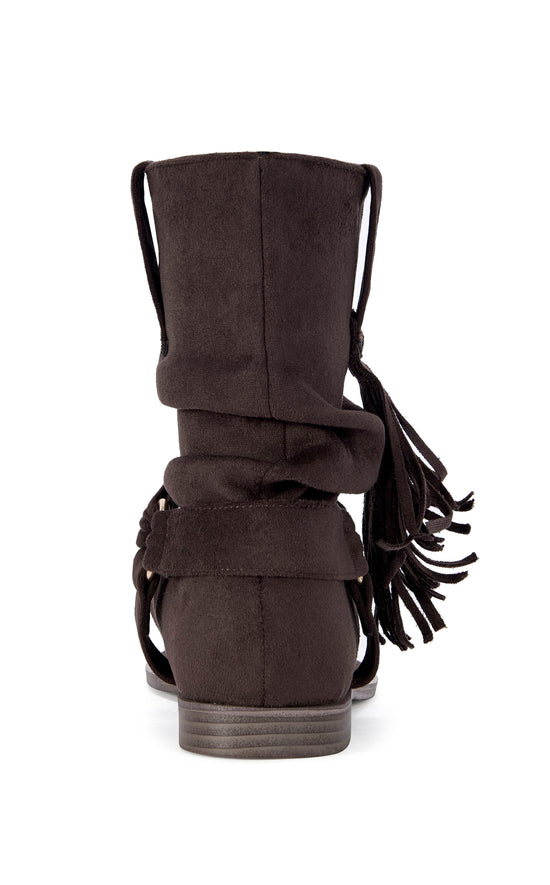 RAINER-CHOCOLATE GLADIATOR FLAT SANDAL