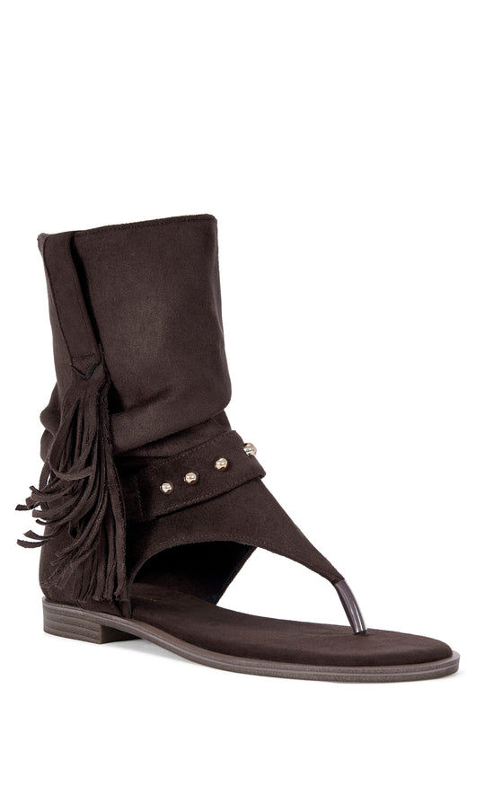 RAINER-CHOCOLATE GLADIATOR FLAT SANDAL