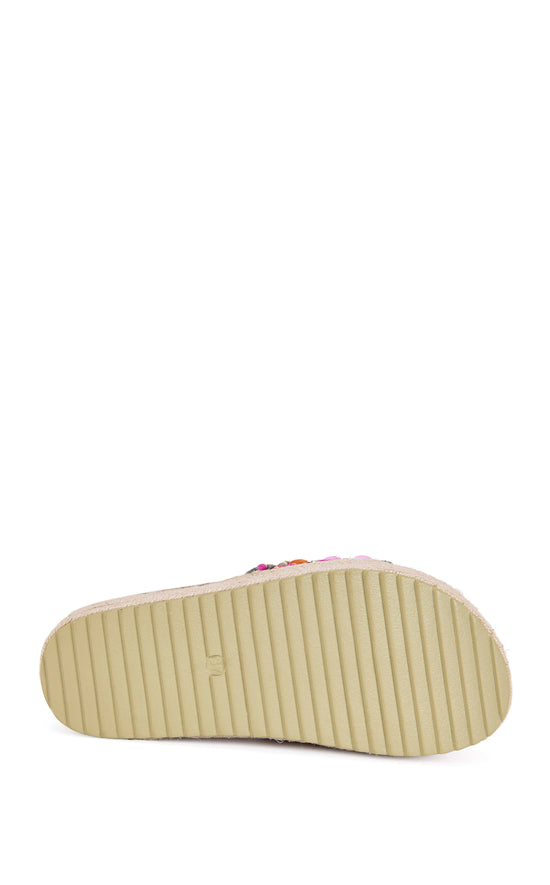 RAMANA-BLACK BEADED FLATFORM SANDAL