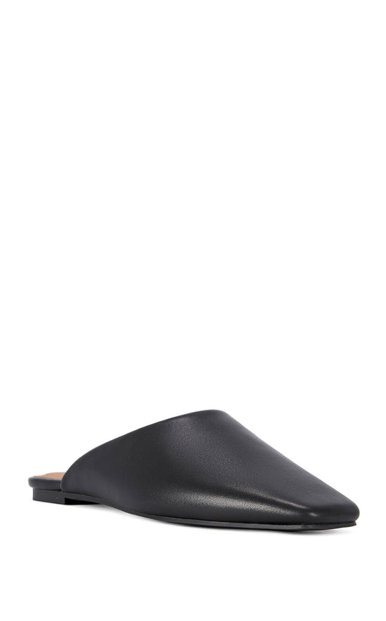 RAPHAEL-BLACK GENUINE LEATHER FLAT