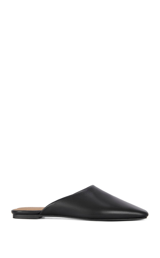 RAPHAEL-BLACK GENUINE LEATHER FLAT
