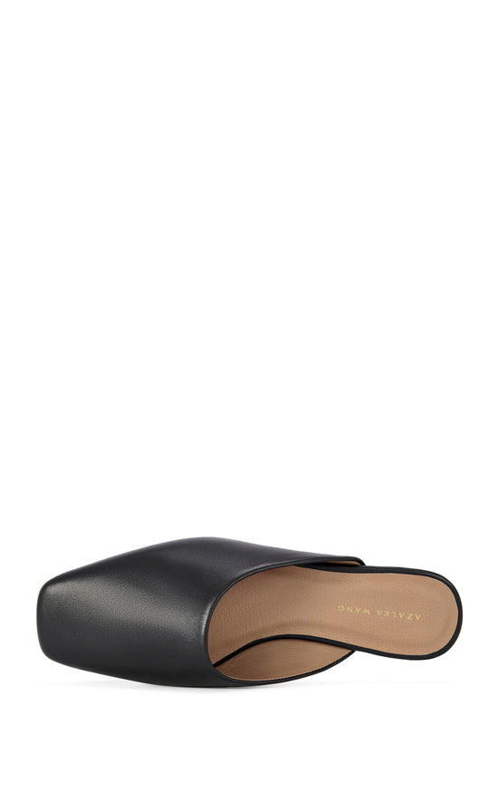RAPHAEL-BLACK GENUINE LEATHER FLAT
