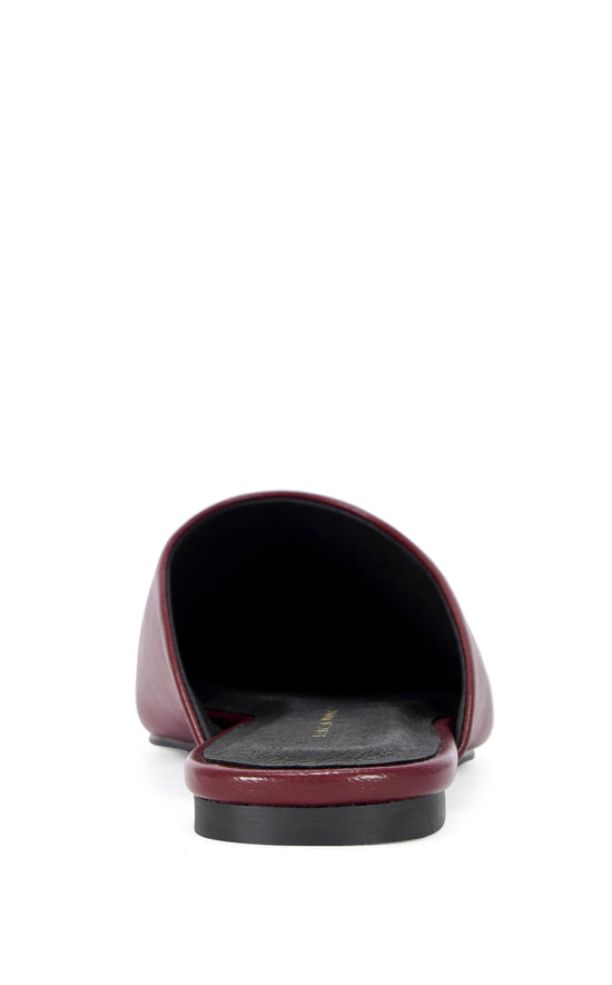 RAPHAEL-BURGUNDY GENUINE LEATHER FLAT