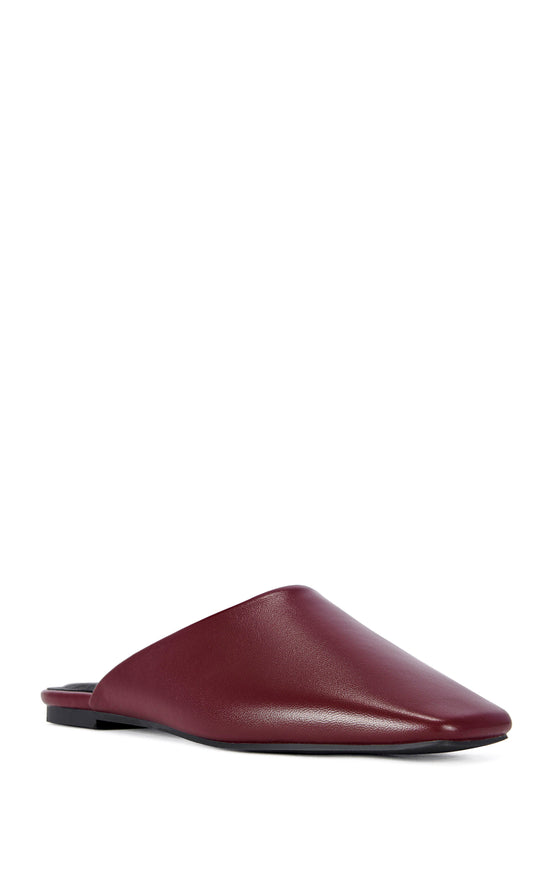 RAPHAEL-BURGUNDY GENUINE LEATHER FLAT