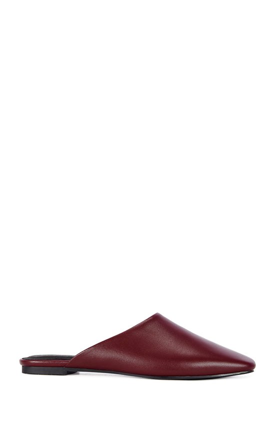 RAPHAEL-BURGUNDY GENUINE LEATHER FLAT