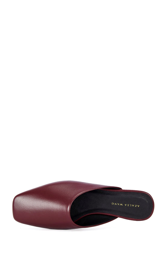 RAPHAEL-BURGUNDY GENUINE LEATHER FLAT
