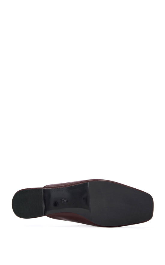 RAPHAEL-CHOCOLATE GENUINE LEATHER FLAT